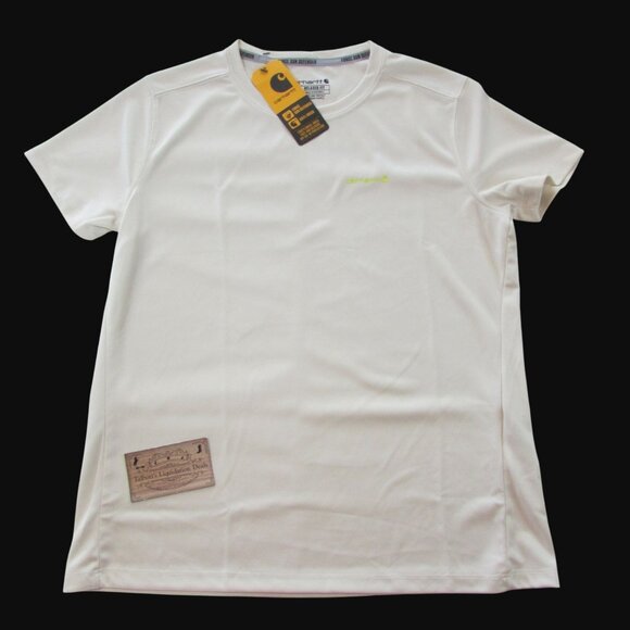 Carhartt Force Women's Sun Defender Relaxed Fit Short Sleeve T-Shirt Chalk TK683 - Picture 2 of 4